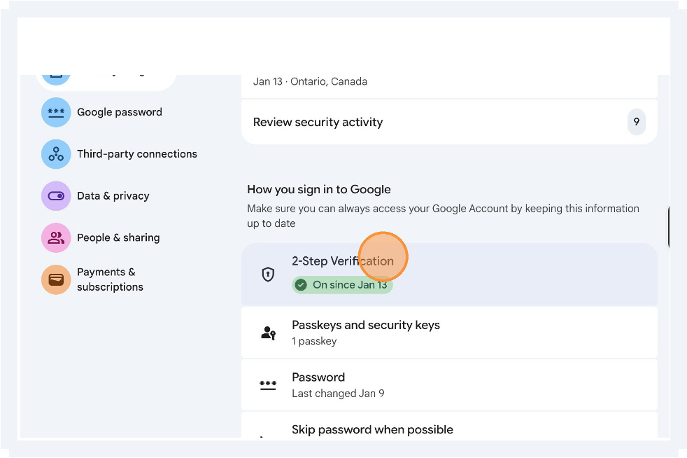App Passwords option